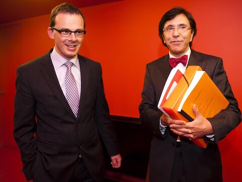 Wouter Beke (L) en Elio Di Rupo (R)