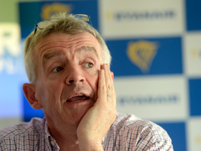 Michael O'Leary van Ryanair. Door zo'n staking was hij zelf te laat in Brussel.