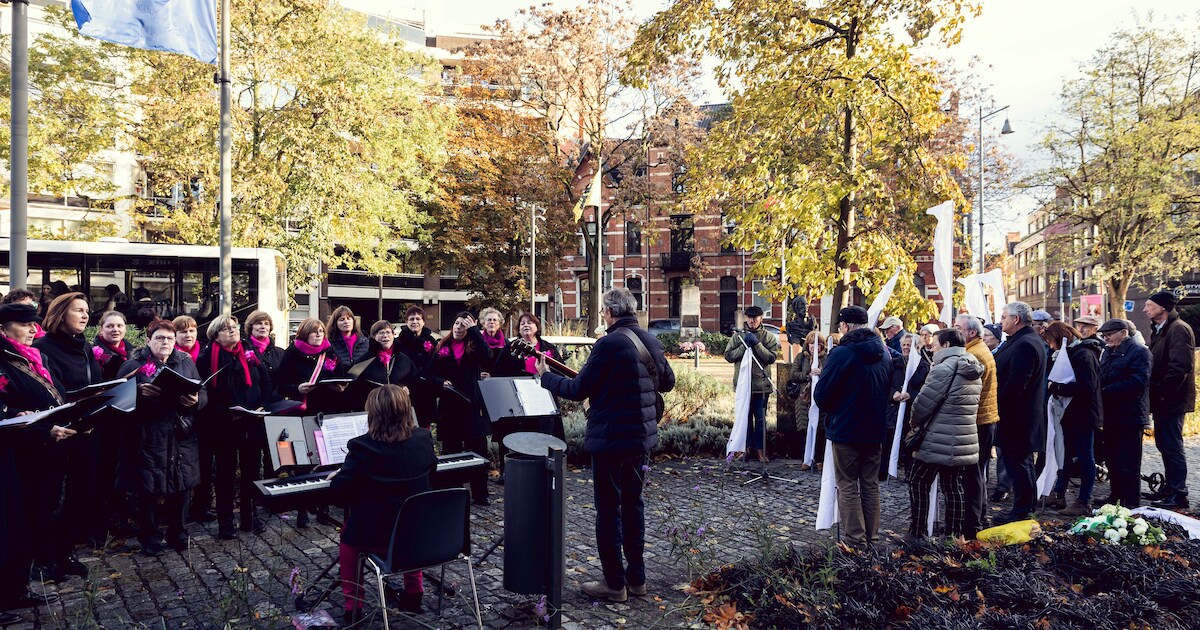 Hasselts burgemeester Steven Vandeput legt bloemen neer tijdens ...