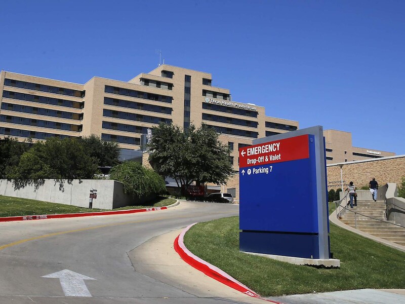 Het ziekenhuis in Dallas waar de Amerikaan met ebola behandeld wordt.