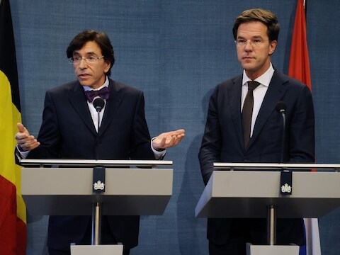 In Nederland had Di Rupo (L) een afspraak met premier Rutte.