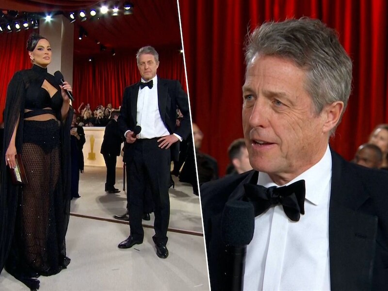 “Hij was zo onbeleefd”: Hugh Grant onder vuur na arrogant interview op de rode loper van de Oscars