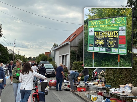 Rommelmarkt tijdens Herderfeesten in Torhout, Inzet: Herderrock Torhout