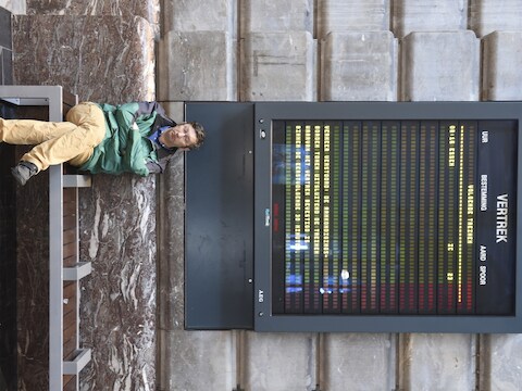Door de staking was het gisterochtend uitzonderlijk rustig in het Centraal Station.
