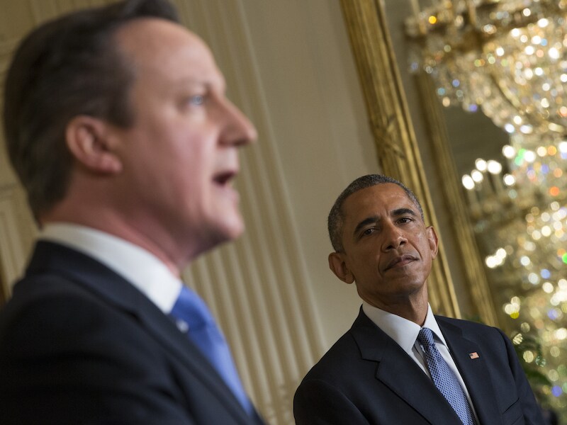 Cameron en Obama gaven een gezamenlijke persconferentie in het Witte Huis.