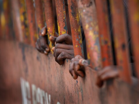 Inwoners van Liberia die in quarantaine werden gezet.