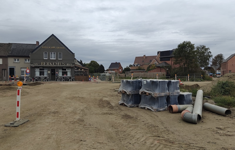 De wegenwerken in Morkhoven (Herentals).