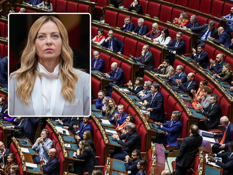 Inzet: Italiaanse premier Giorgia Meloni. Italiaanse parlement. 