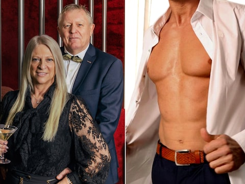 Links: Bart en Nina organiseren hun grootste erotische feest ooit. Rechts: gigolo Dave doet dienst als ‘geschenkje’. 