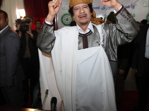De Libische leider Mouammar al-Kadhafi.