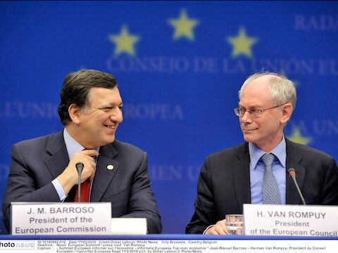 President van de Europese Commissie José-Manuel Barroso en de voorzitter van de Europese Raad Herman Van Rompuy.