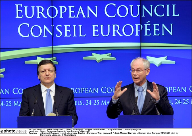 José Manuel Barroso en Herman Van Rompuy.