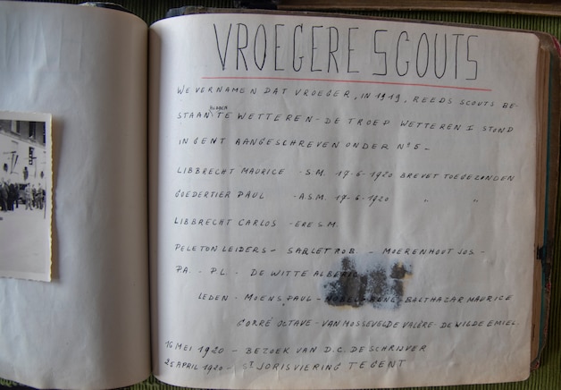 Oude logboeken van Scouts Prins Boudewijn in Wetteren vermelden dat er reeds een scoutsgroep was in 1919. .
