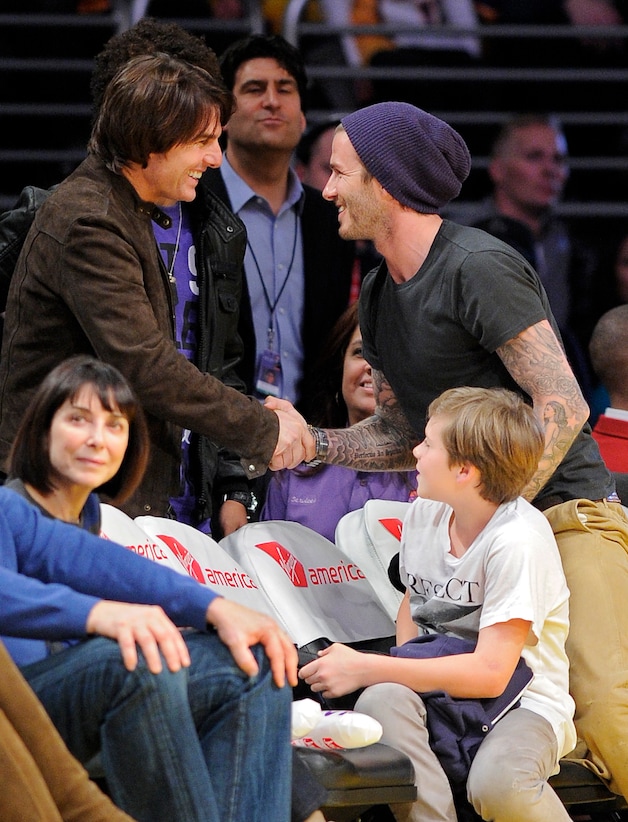 Tom Cruise (links) en David Beckham.