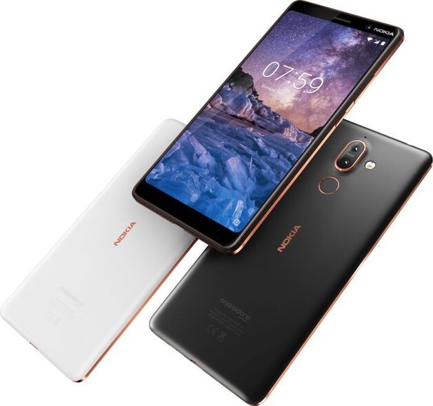 De Nokia 7 Plus, in al zijn kleuren.