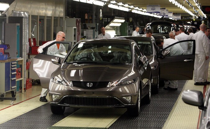 Een beeld van de Honda-vestiging in Swindon, waar 800 jobs verdwijnen.