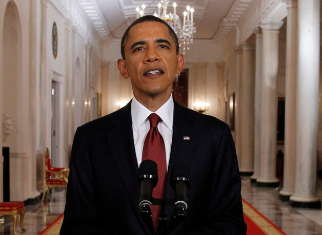 Obama hield een serene speech.