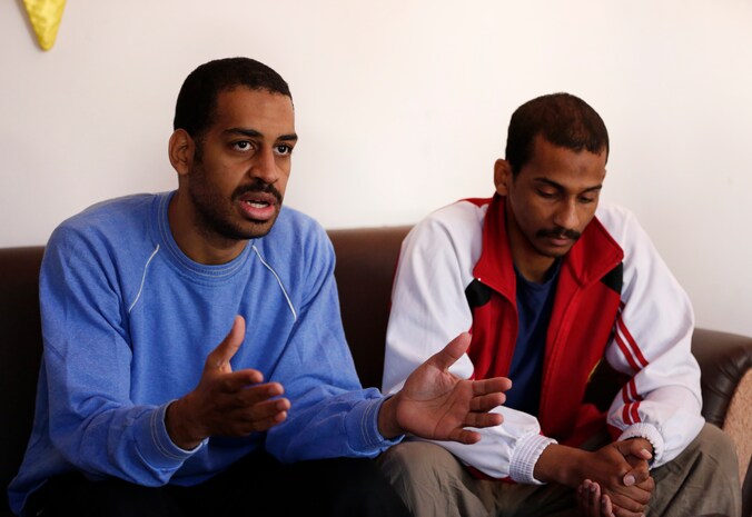 Archiefbeeld. Alexanda Amon Kotey (links) en El Shafee Elsheikh worden verdacht betrokken te zijn bij de onthoofding van verschillende westerlingen. (30/03/2019) 
