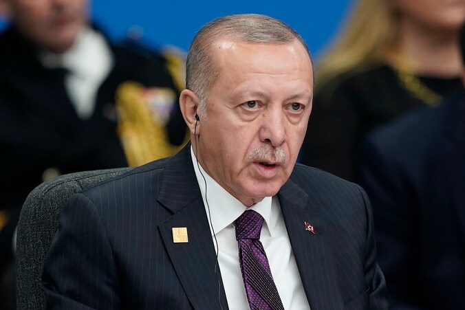Turkse president Recep Tayyip Erdogan tijdens de NAVO-top in Londen. 