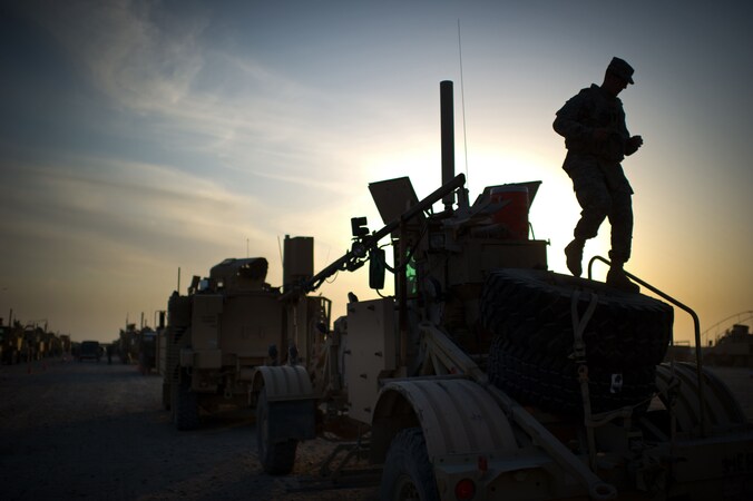 Een Amerikaanse militair in Irak.