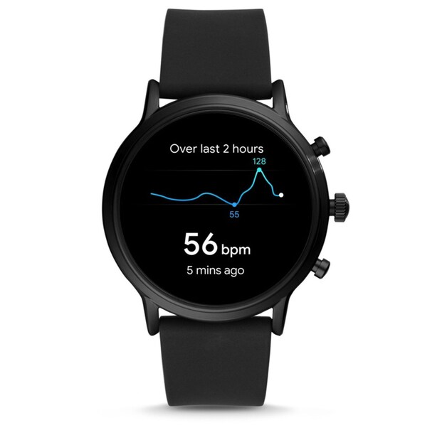 Fossil Gen 5 The Carlyle HR Black Silicone