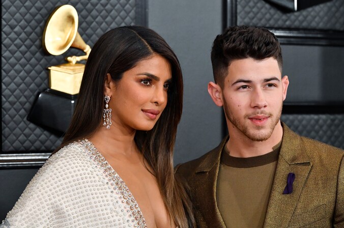 Priyanka Chopra en Nick Jonas op de Grammy Awards.