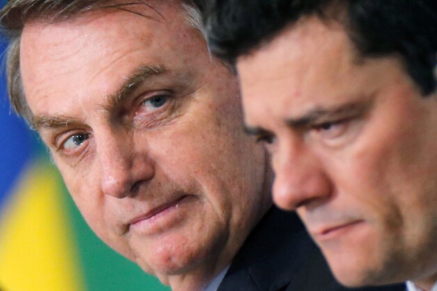 Bolsonaro (links) met oud-minister van Justitie Sergio Moro.