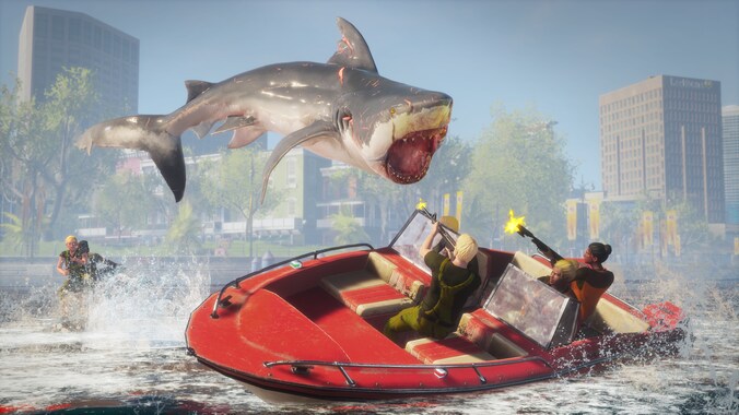 Vanaf een bepaald moment hebben premiejagers het op je gemunt in 'Maneater'.