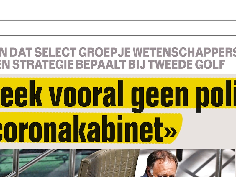 "Ik maak me zorgen om de macht die de virologen krijgen"