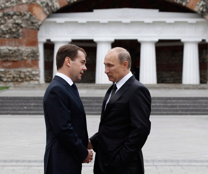 Medvedev en Poetin.