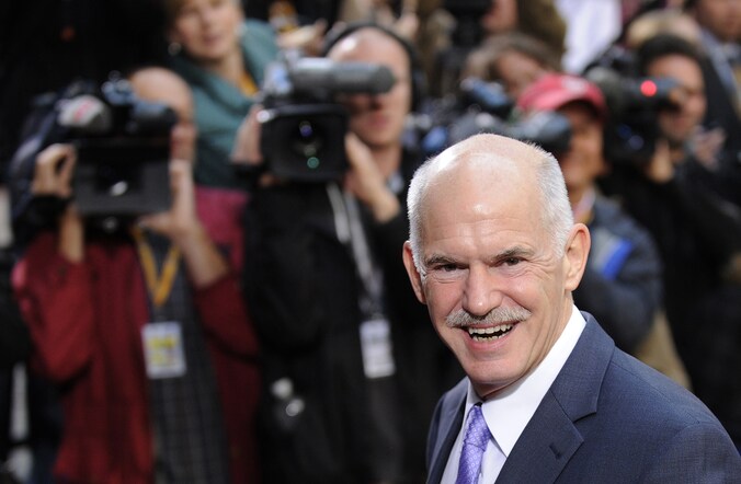 De Griekse premier George Papandreou.