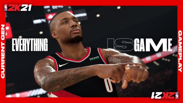 Sterspelers, zoals 'cover athlete' Damian Lillard, krijgen in NBA 2K21 meer kenmerkende bewegingen mee.