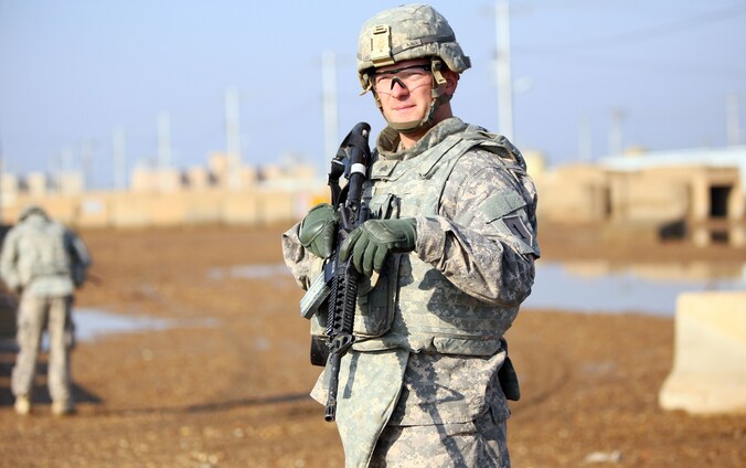 Een Amerikaanse militair in Irak.