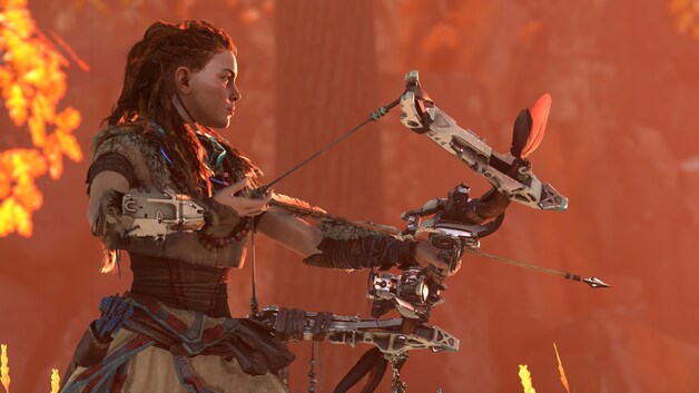 Hoofdpersonage Eloy uit 'Horizon: Zero Dawn'.