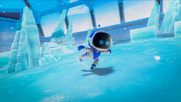 Screenshot uit 'Astro's Playroom', de demogame die standaard al op de console staat.