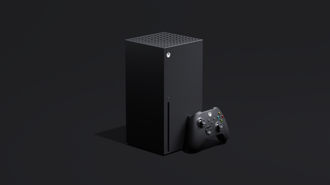 De zuilvormige Xbox Series X.