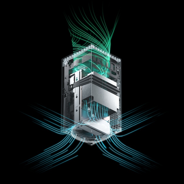 Het muisstille ventilatiesysteem van de Xbox Series X.