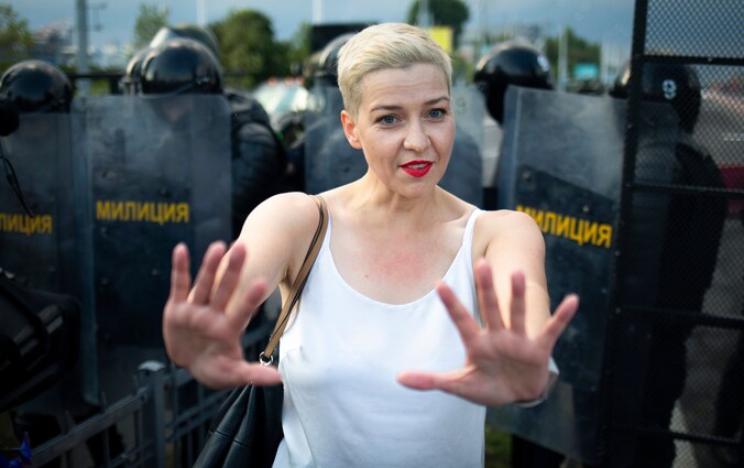 Archiefbeeld. Activiste van de oppositie Maria Kolesnikova voordat ze gevangen werd genomen.  (30/08/2020)