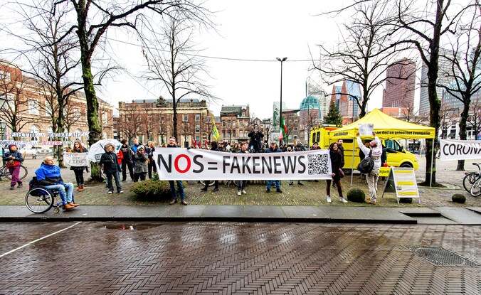 Demonstratie tegen de coronamaatregelen.