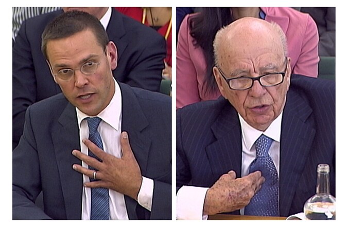 Rupert Murdoch en zoon James.