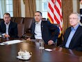 John Boehner, Barack Obama en Harry Reid.
