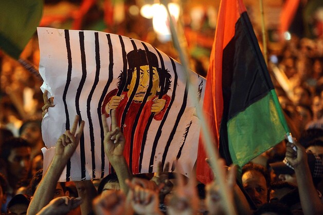 In de rebellenhoofdstad Benghazi is het groot feest.