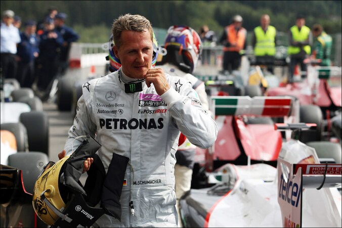 Schumacher in 2011 op het circuit van Francorchamps