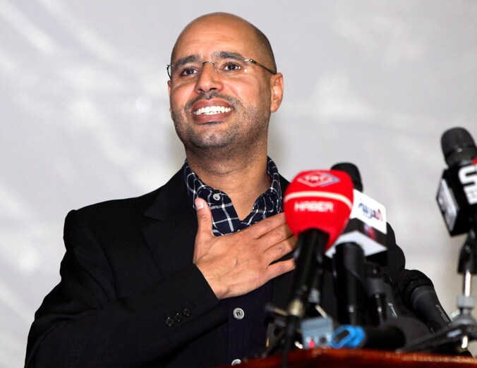 Saif al-Islam, één van de twee zonen van Kadhafi die de overgave van Bani Walid blokkeerden.