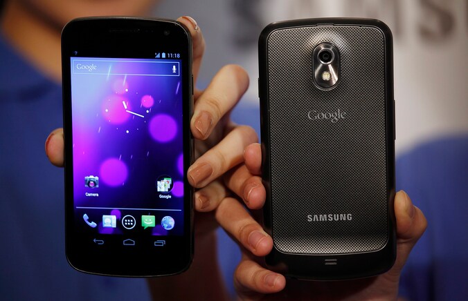 De smartphone Galaxy Nexus, ontworpen door Samsung en Google.