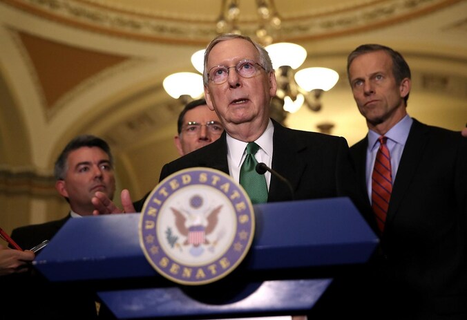 Republikeins fractieleider Mitch McConnell in het Capitool.