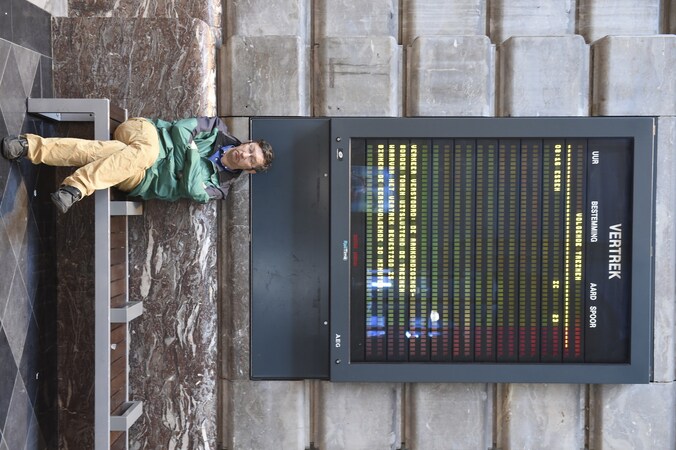 Door de staking was het gisterochtend uitzonderlijk rustig in het Centraal Station.