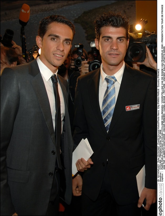 Contador en Pereiro Sio, hier bij de Tourvoorstelling in 2008