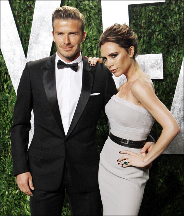 David Beckham en vrouwlief Victoria waarmee Becks drie zonen en één dochtertje heeft.