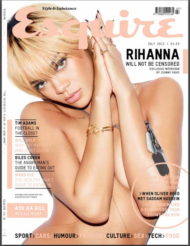 Rihanna pronkt op de cover van mannenmagazine Esquire.